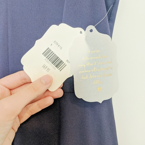 Altar'd State Navy black lace flair dress medium - Picture 3 of 7